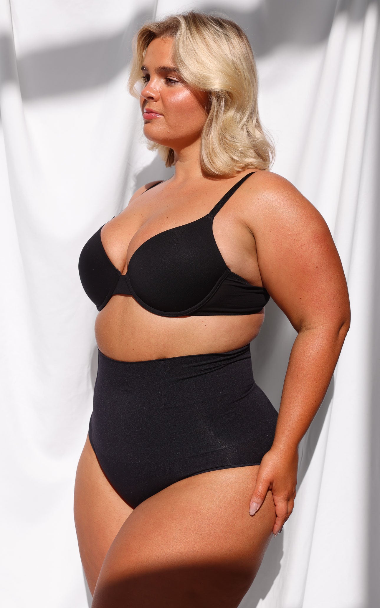 Ingrid High Waisted Boning Shapewear Briefs - Black