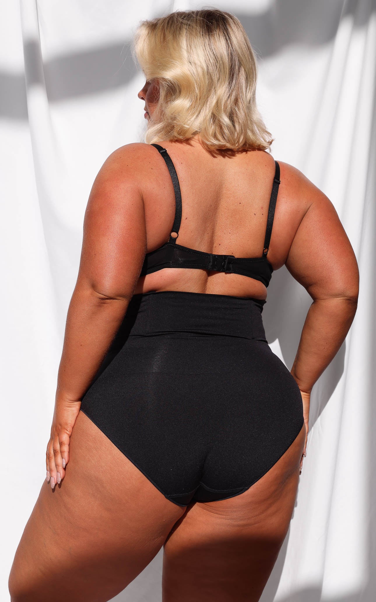 Ingrid High Waisted Boning Shapewear Briefs - Black