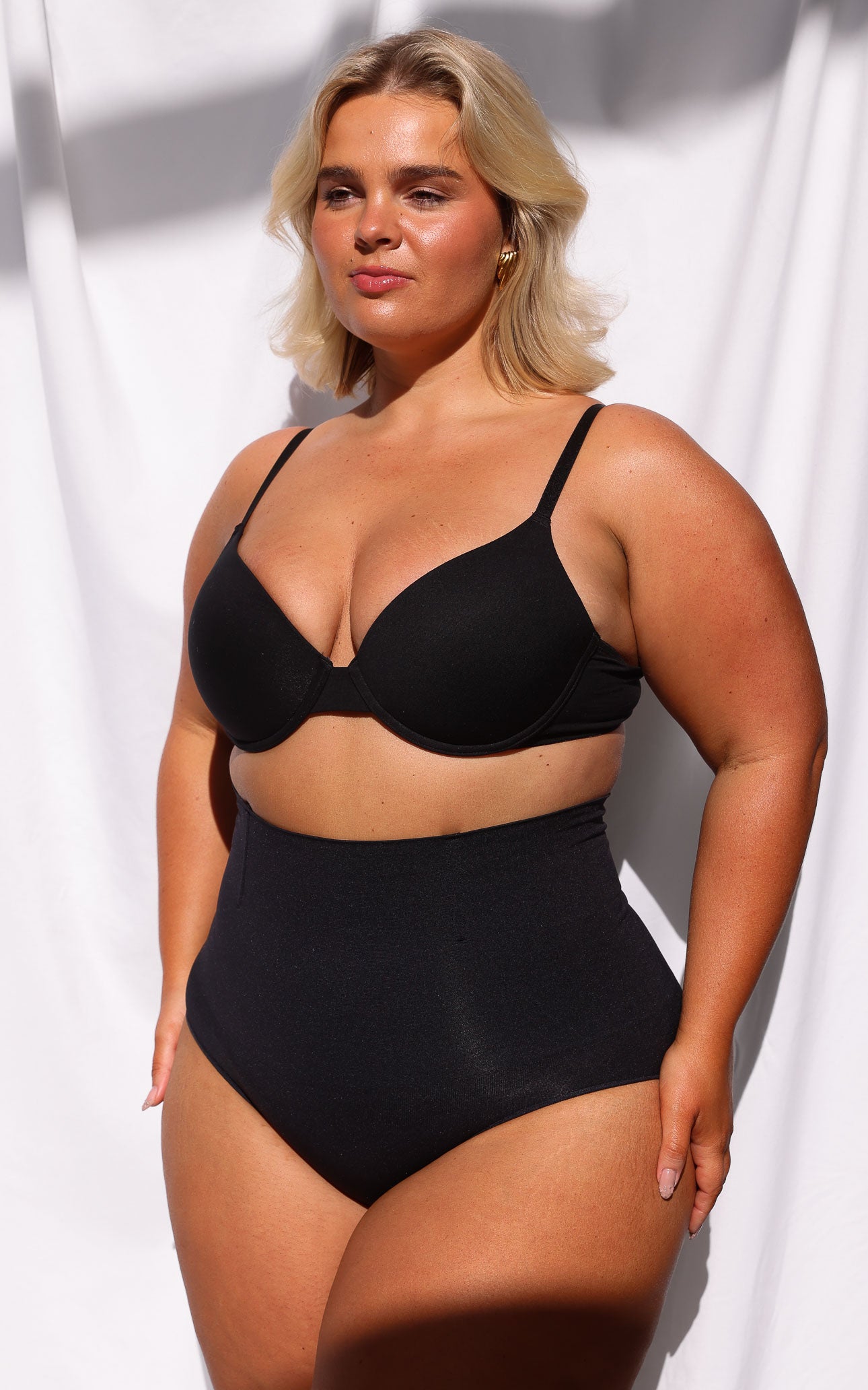 Ingrid High Waisted Boning Shapewear Briefs - Black