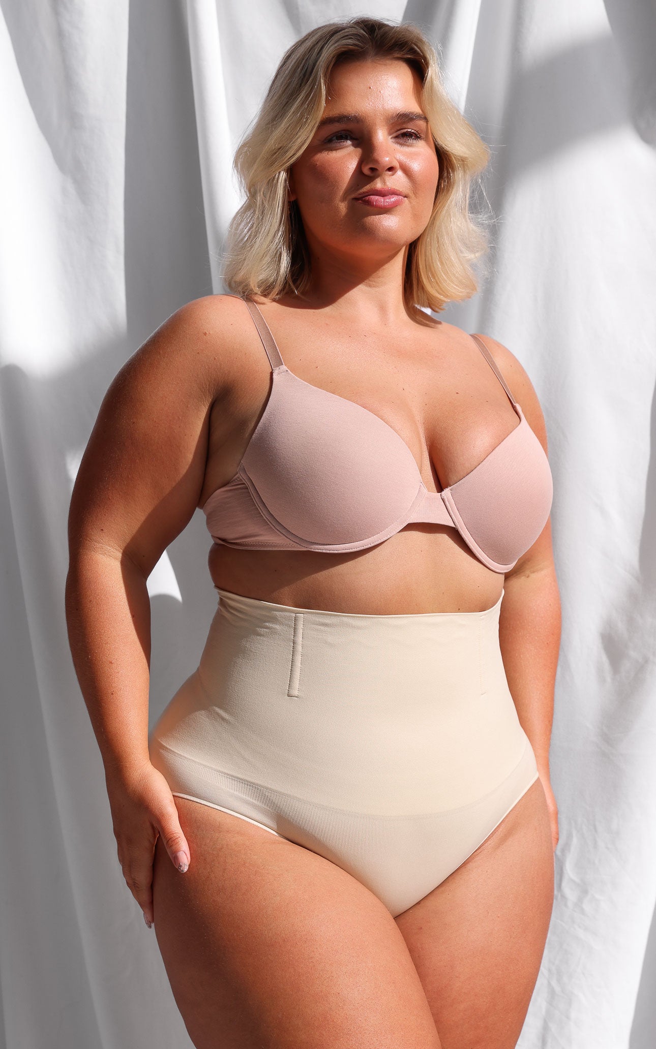 Ingrid High Waisted Boning Shapewear Briefs - Cool Nude