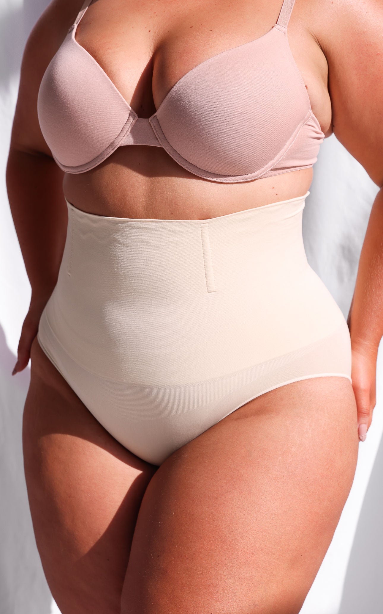 Ingrid High Waisted Boning Shapewear Briefs - Cool Nude