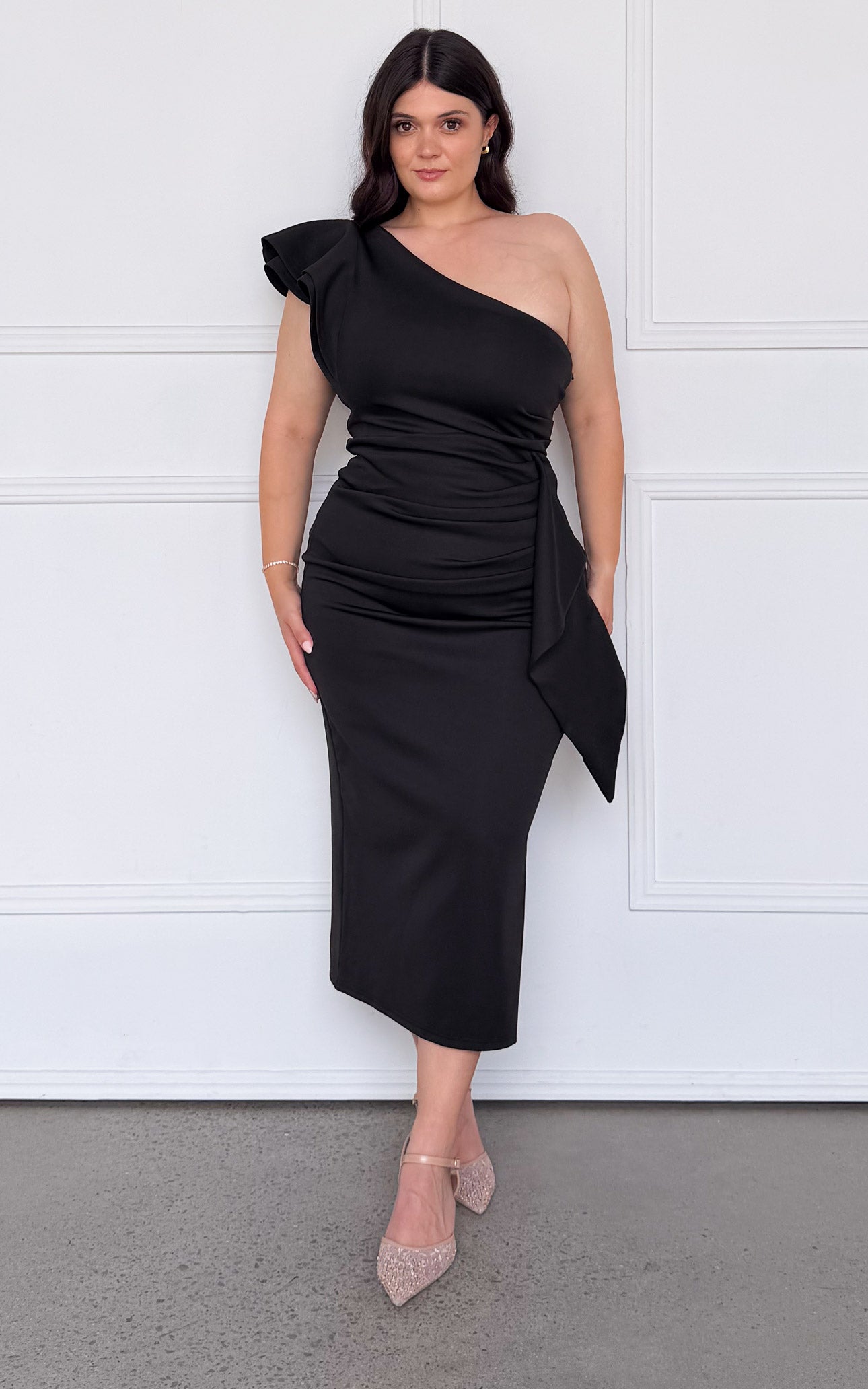 Jacee Midi Dress - Black