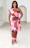 Jacee Midi Dress - Pink Chocolate Floral