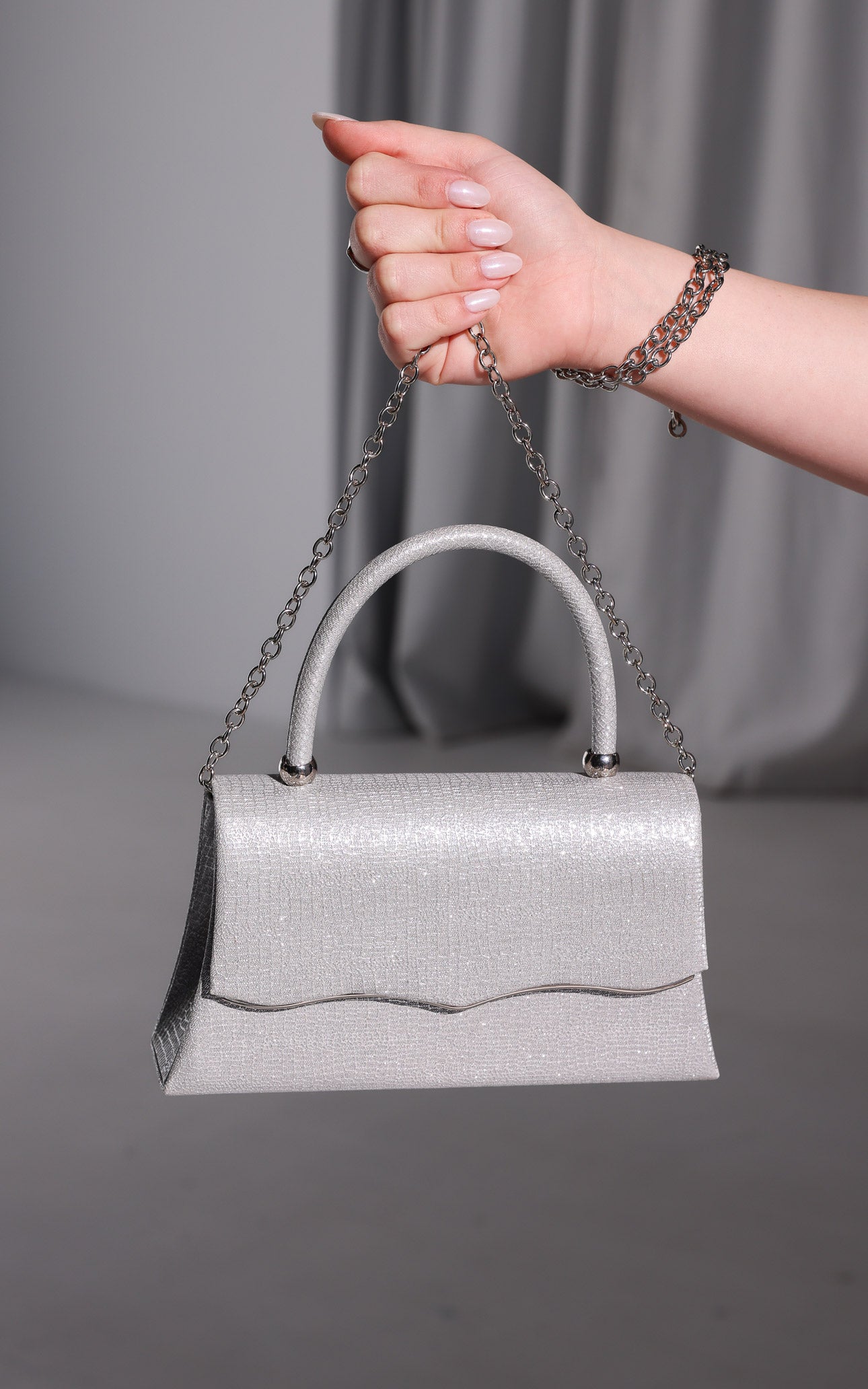 Jalisa Texture Bag - Silver Metallic