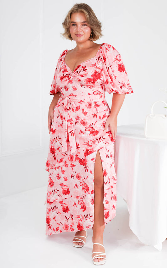 (Preorder) Janice Maxi Dress - Pink Floral