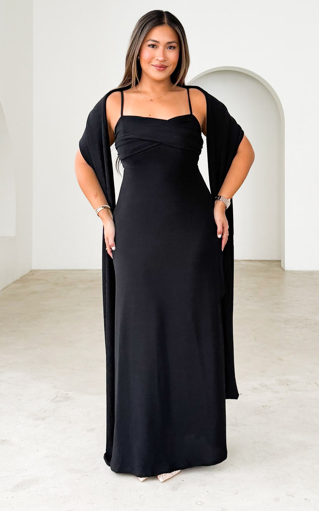 Jasalina Maxi Dress - Black Metallic