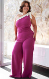 (Preorder) Jaskier Wide Leg Jumpsuit - Plum Cream