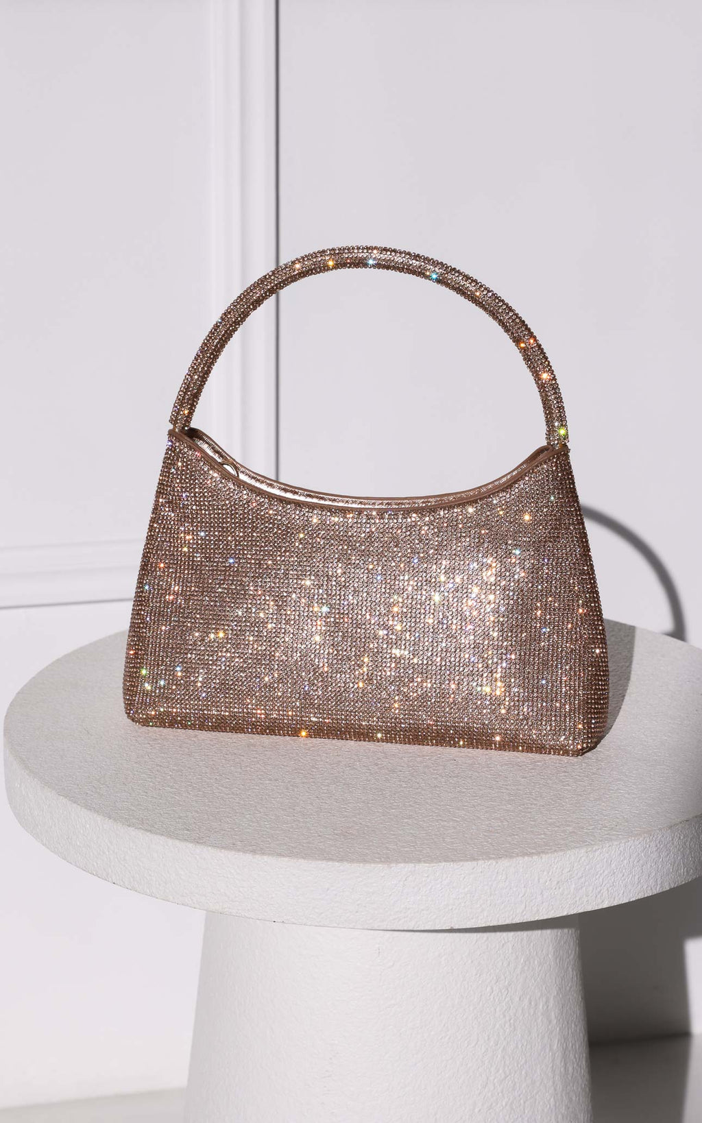 Jayda Rhinestone Bag - Rose Champagne
