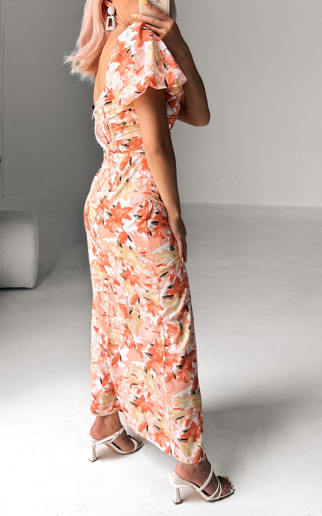 Jazzlyn Maxi Dress - Orange Floral