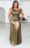 Tully Maxi Dress - Gold Sheen Metallic