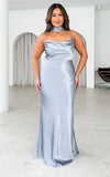 Emmaline Scarf Maxi Dress - Silver Blue