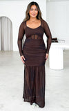 Reney Maxi Dress - Brown Floral