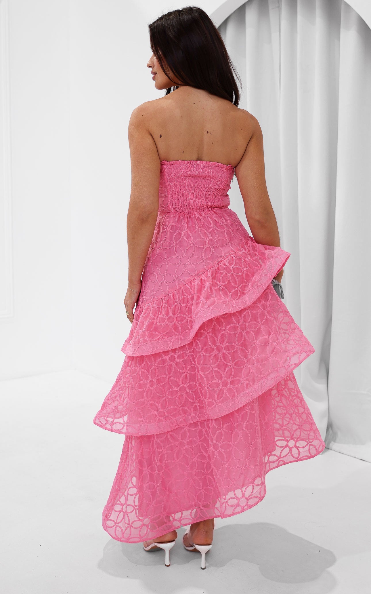 Bradshaw Maxi Dress - Pink Floral Texture