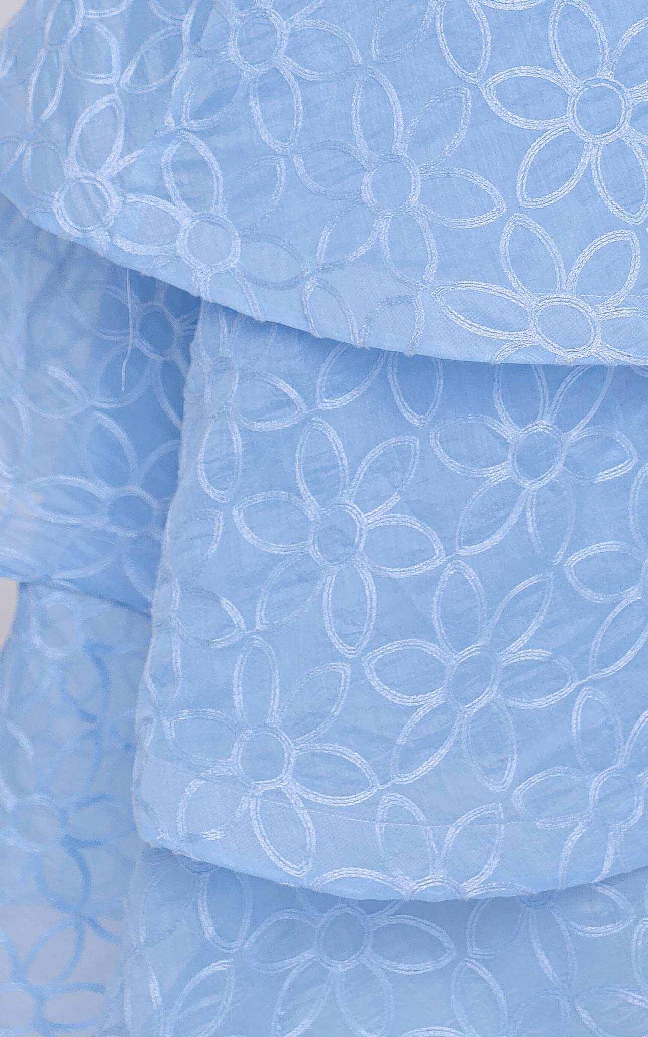 Lilibeth Midi Dress - Light Blue Floral Texture