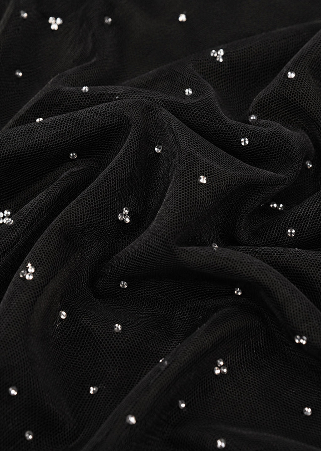 Lennyn Embellished Mesh Maxi Skirt - Black