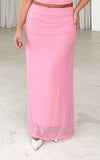 Lennyn Embellished Mesh Maxi Skirt - Pink