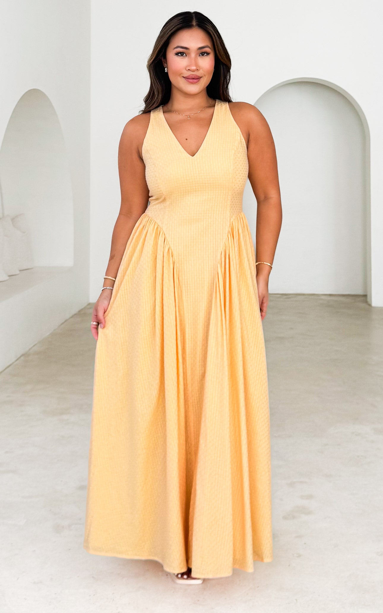 Jiana Maxi Dress - Light Mango Texture