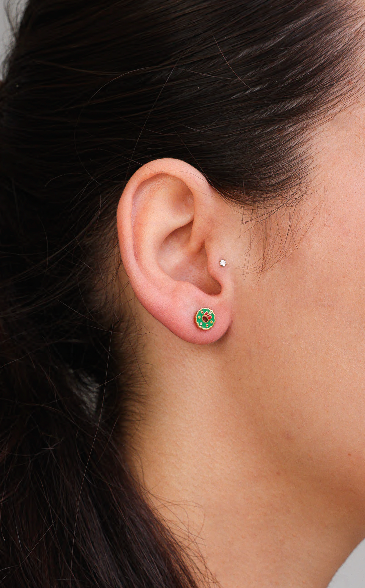 Jingle Dainty Stud Earrings - Gold Wreath