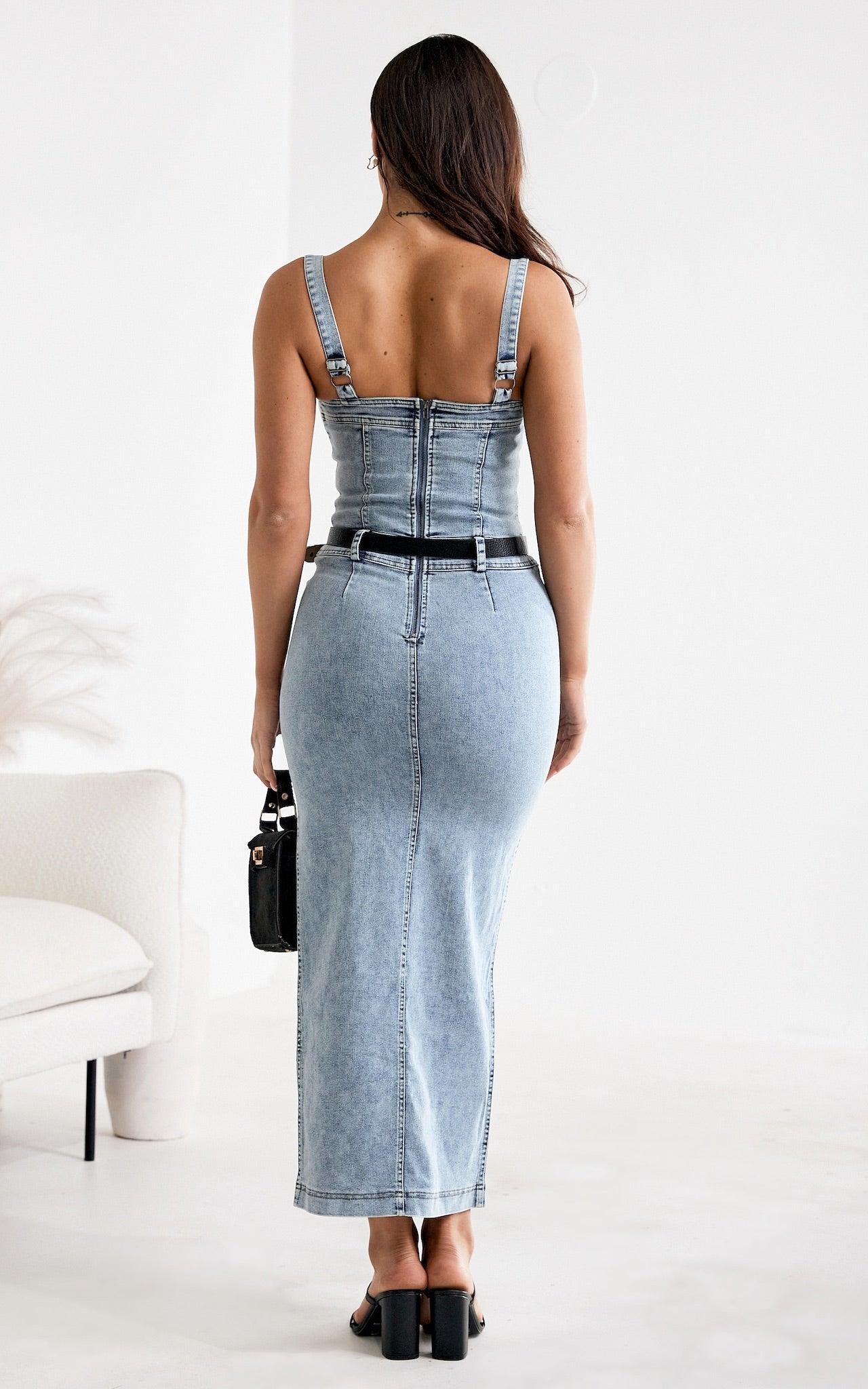 Joanne Denim Maxi Dress - Blue