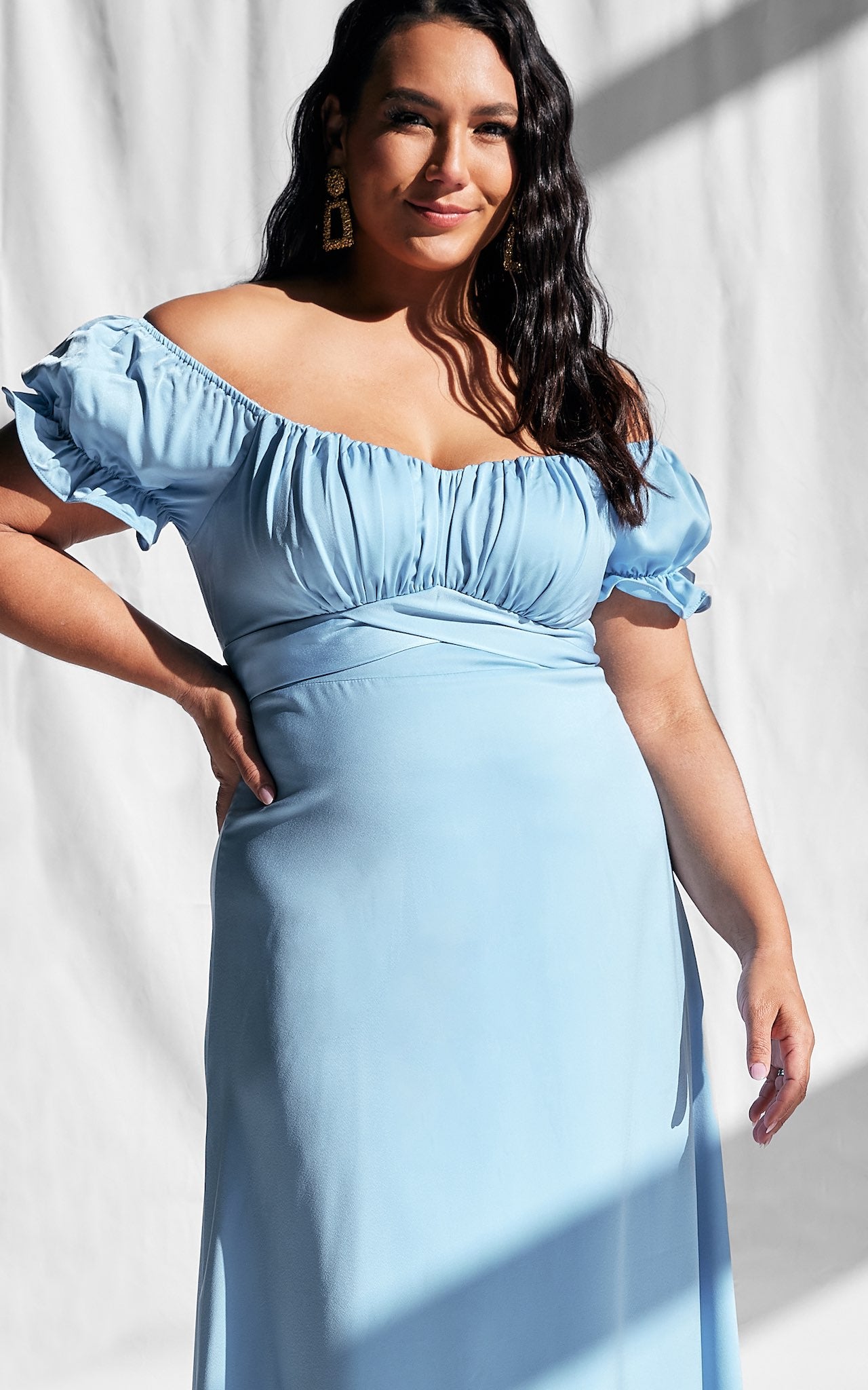 Jolene Midi Dress - Dusty Blue