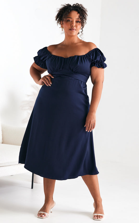 Jolene Midi Dress - Navy