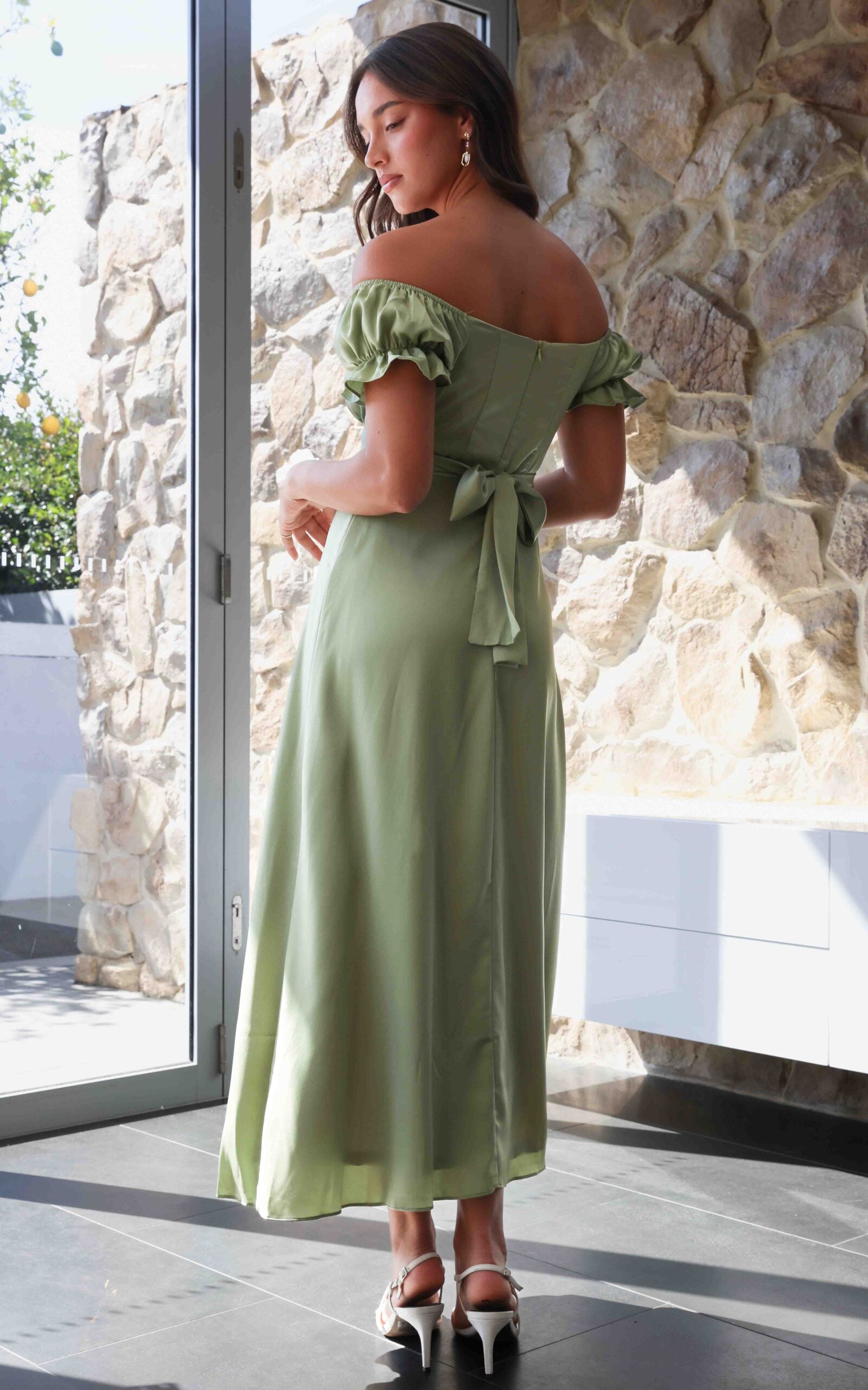 Jolene Maxi Dress - Olive Sage