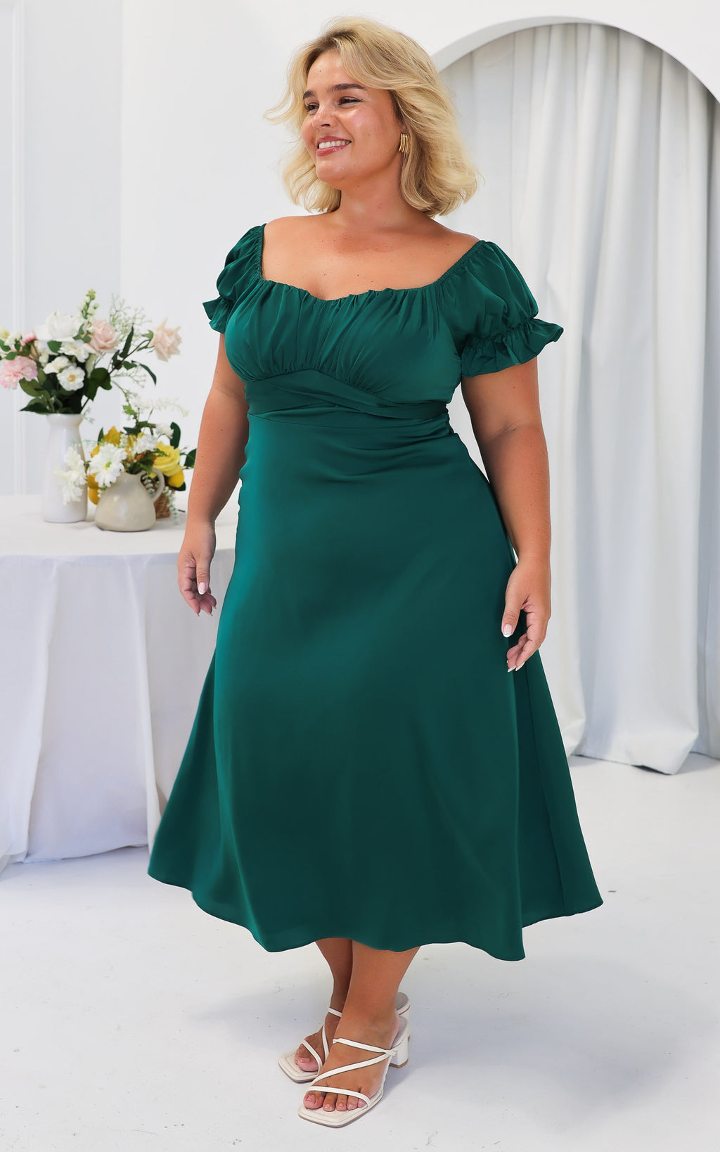 Jolene Midi Dress - Forest Green
