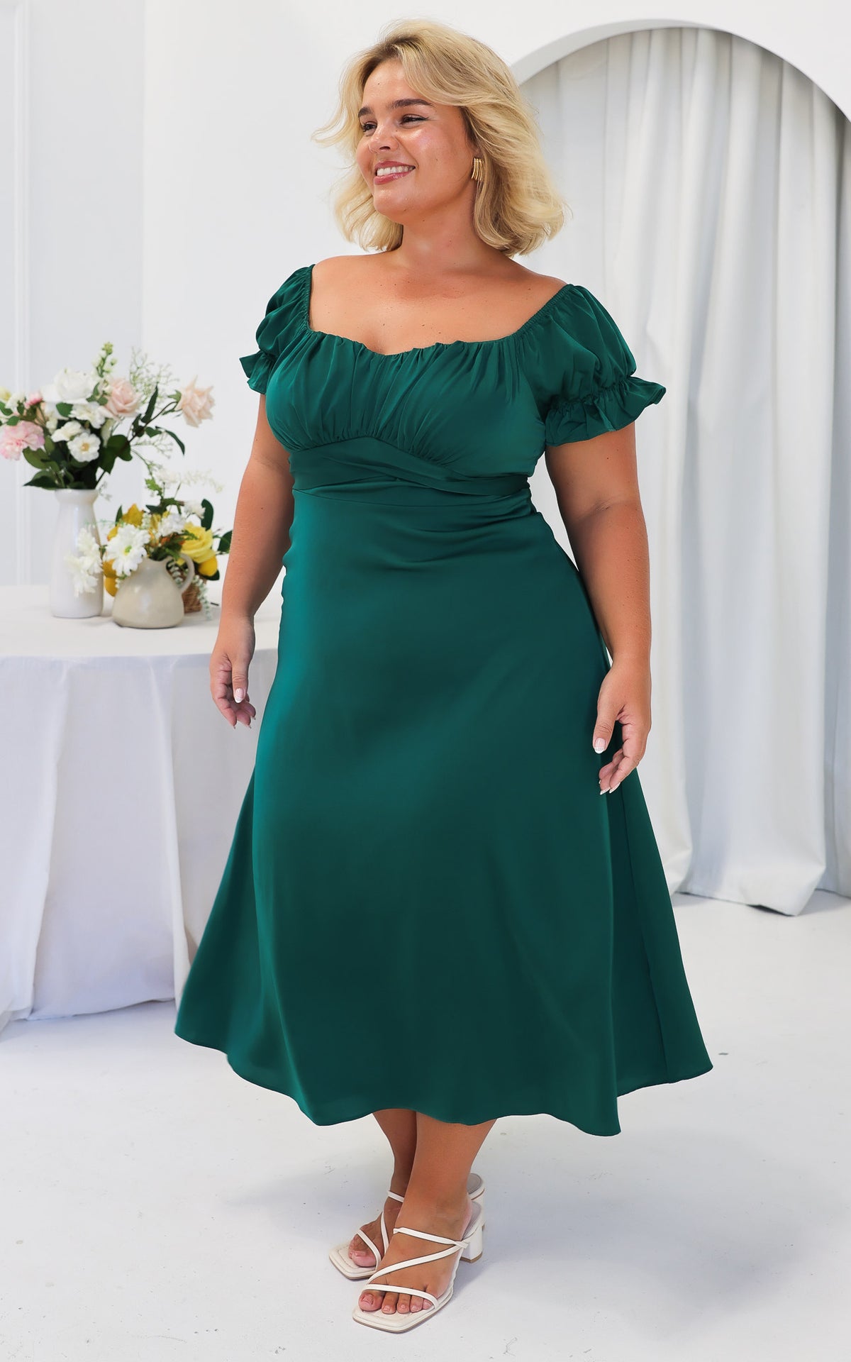 Jolene Midi Dress - Forest Green