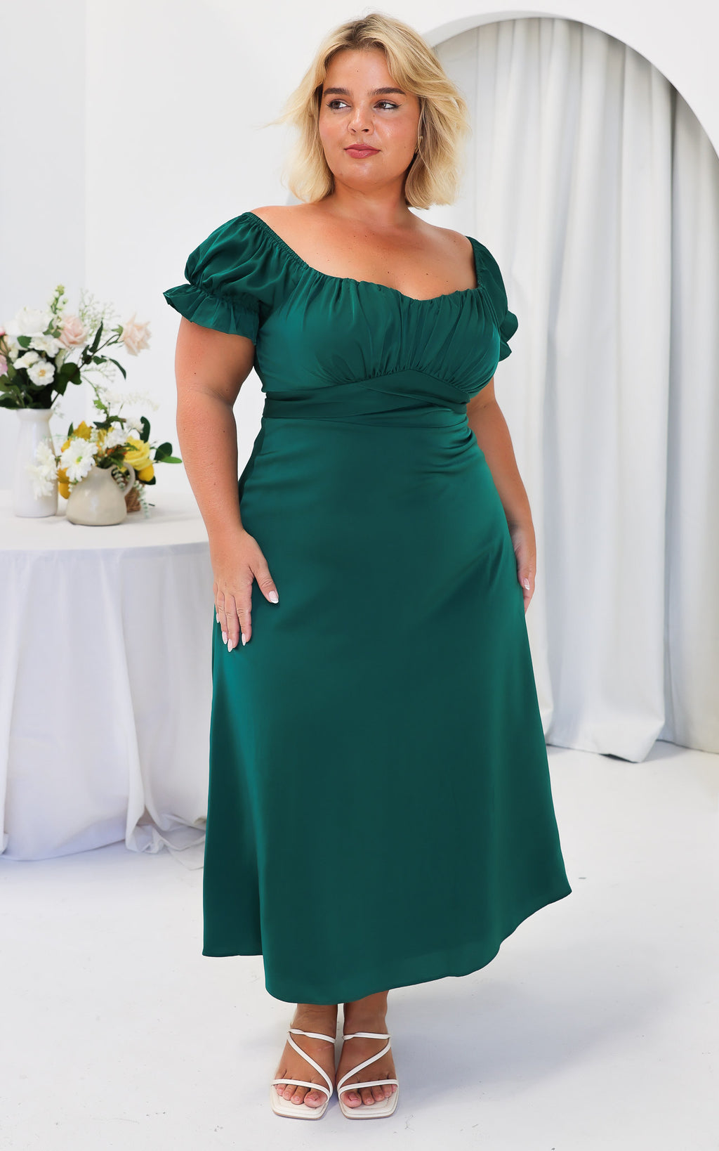 Jolene Midi Dress - Forest Green