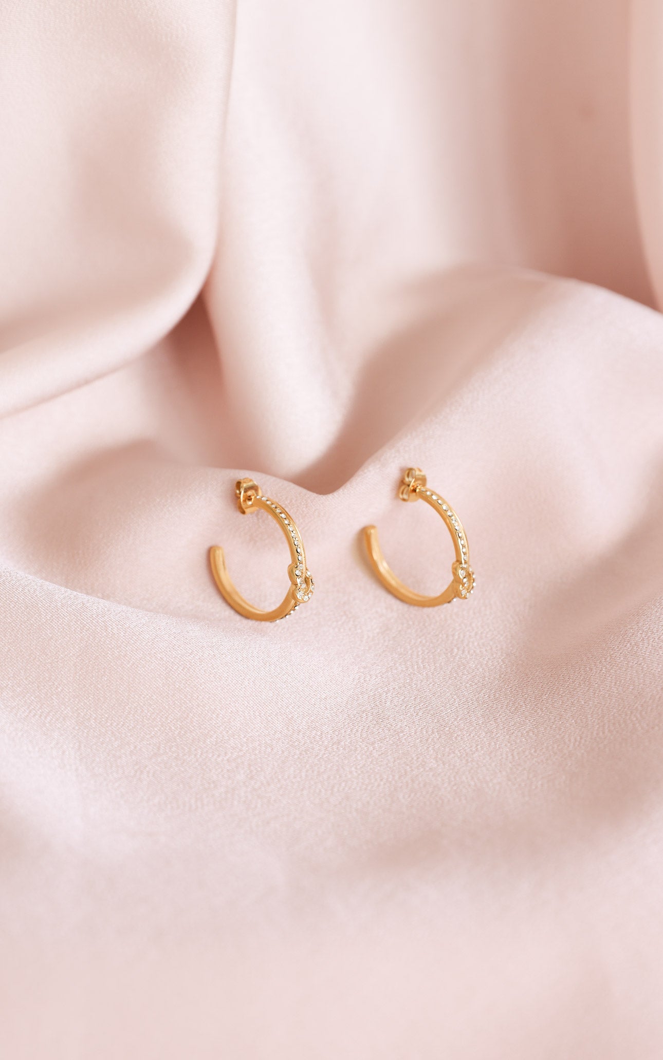Jordie Hoop Earrings - Gold Knot Diamante
