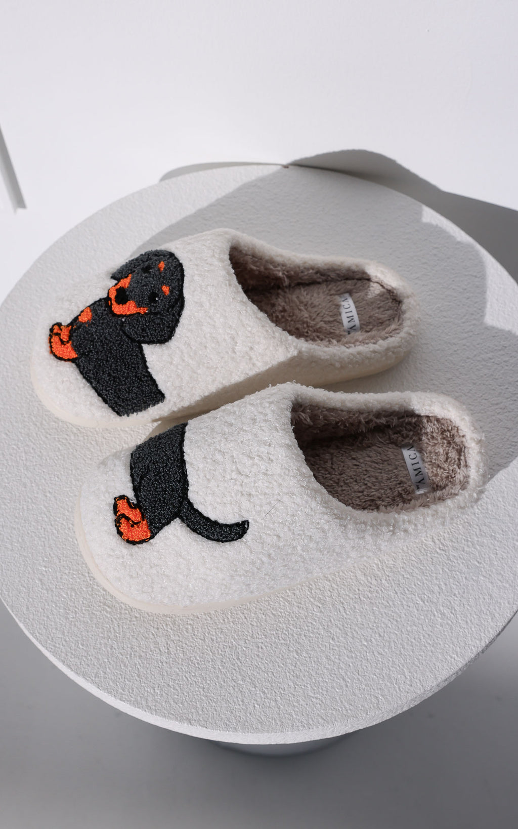 Sausage Dog Scuff Slippers - Black