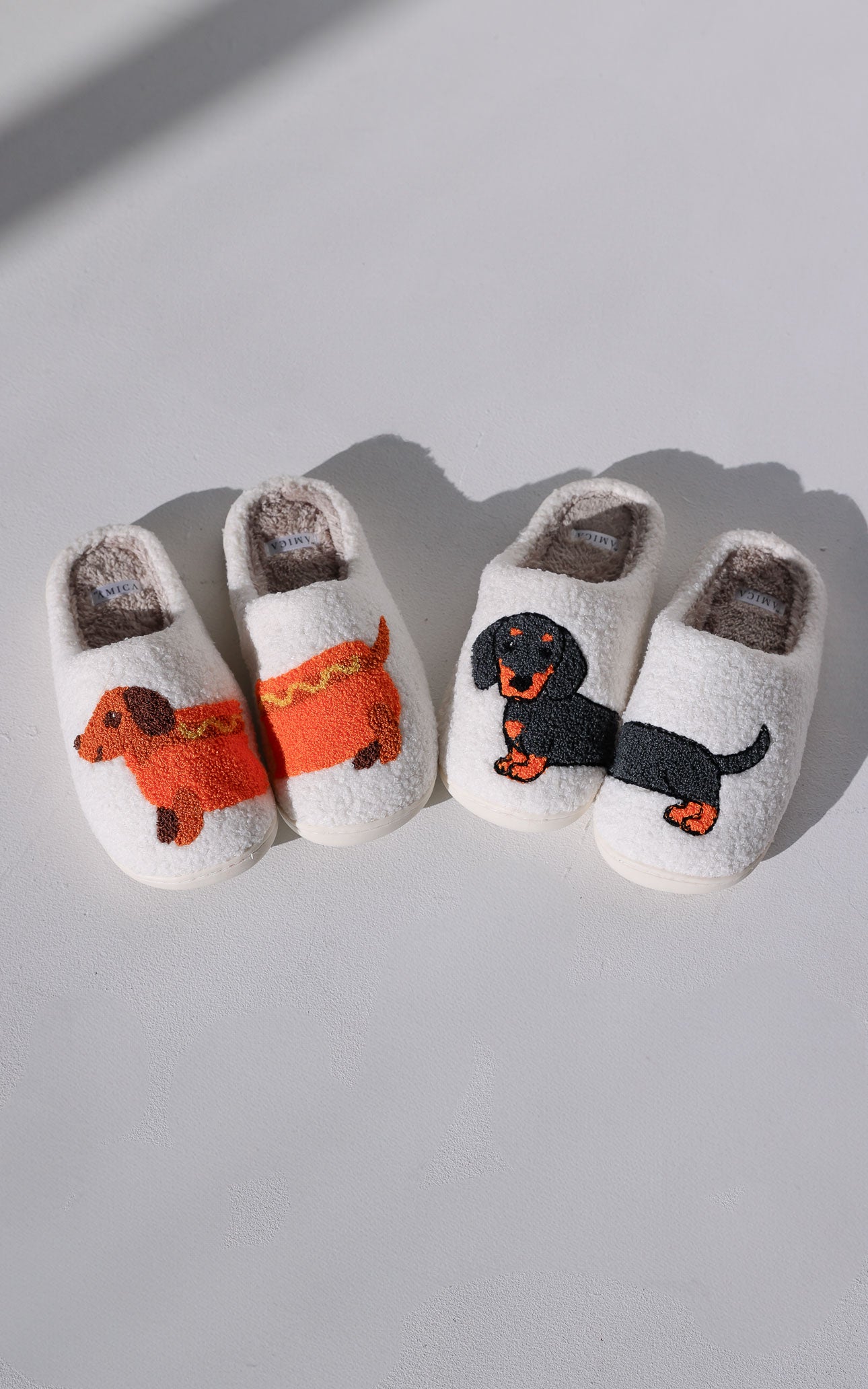 Sausage Dog Scuff Slippers - Black