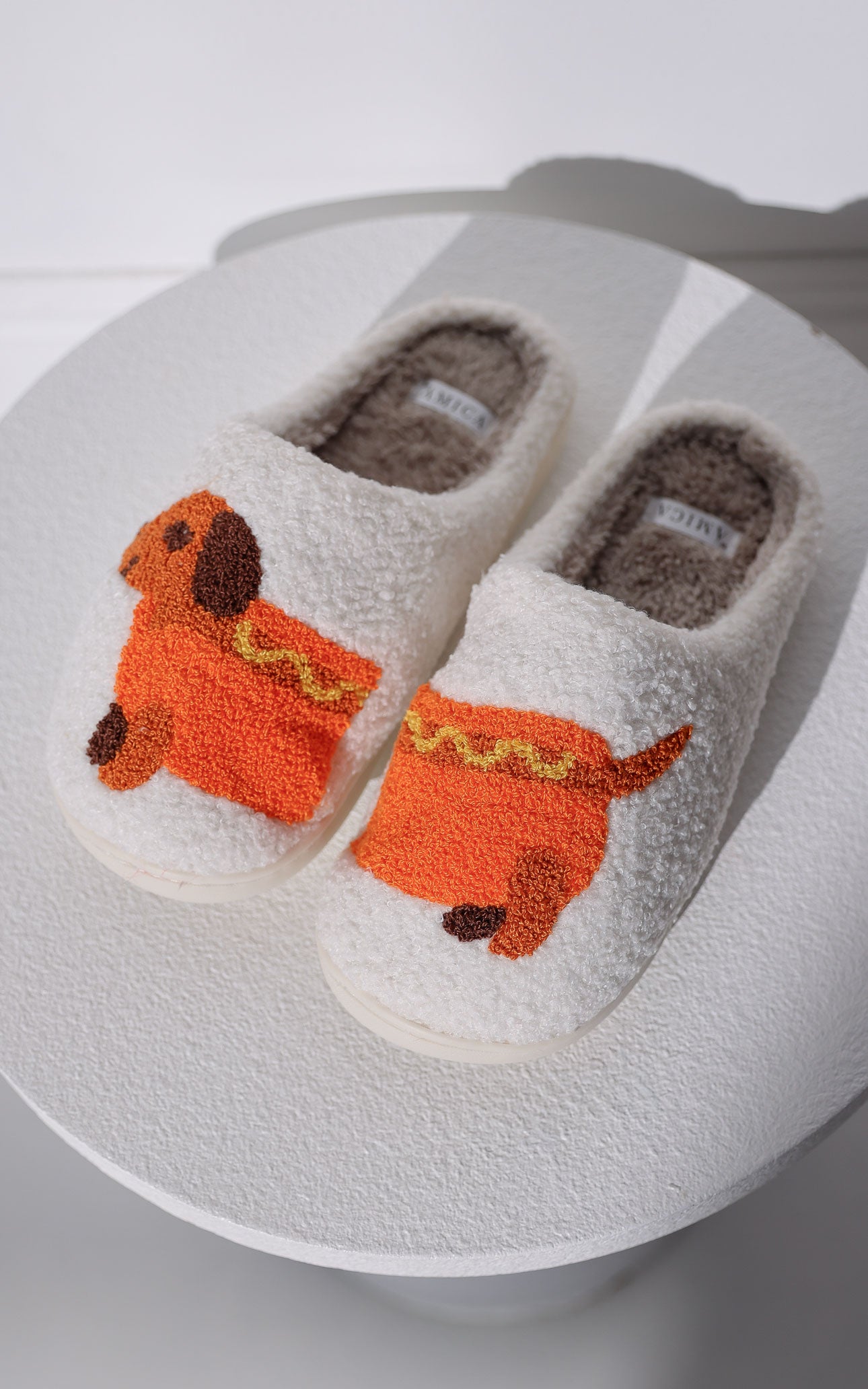 Sausage Dog Scuff Slippers - Brown Hotdog