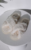 Walk To You Cross Slippers - Cream