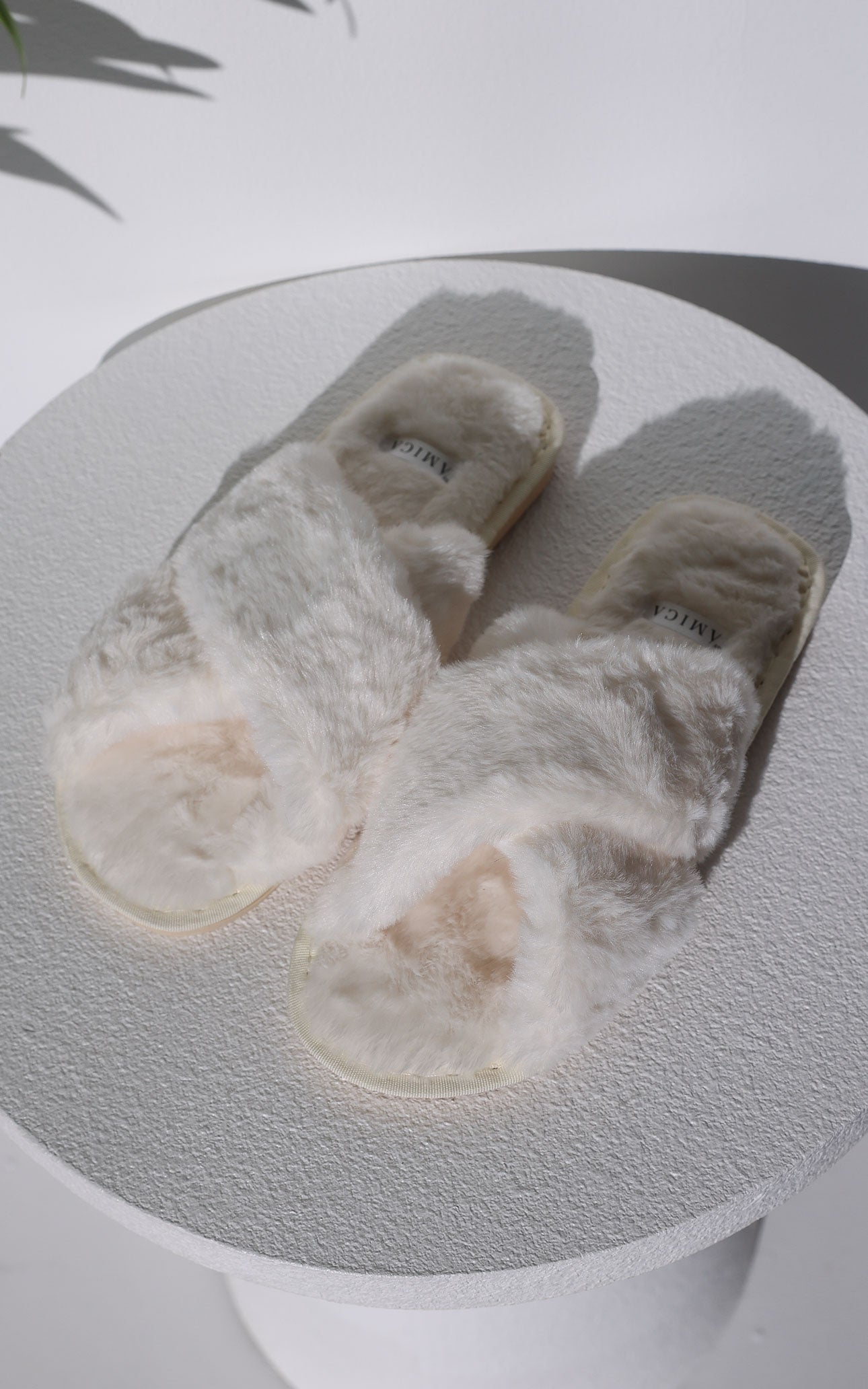 Walk To You Cross Slippers - Cream