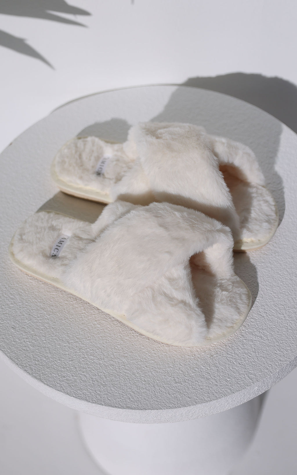 Walk To You Cross Slippers - Cream