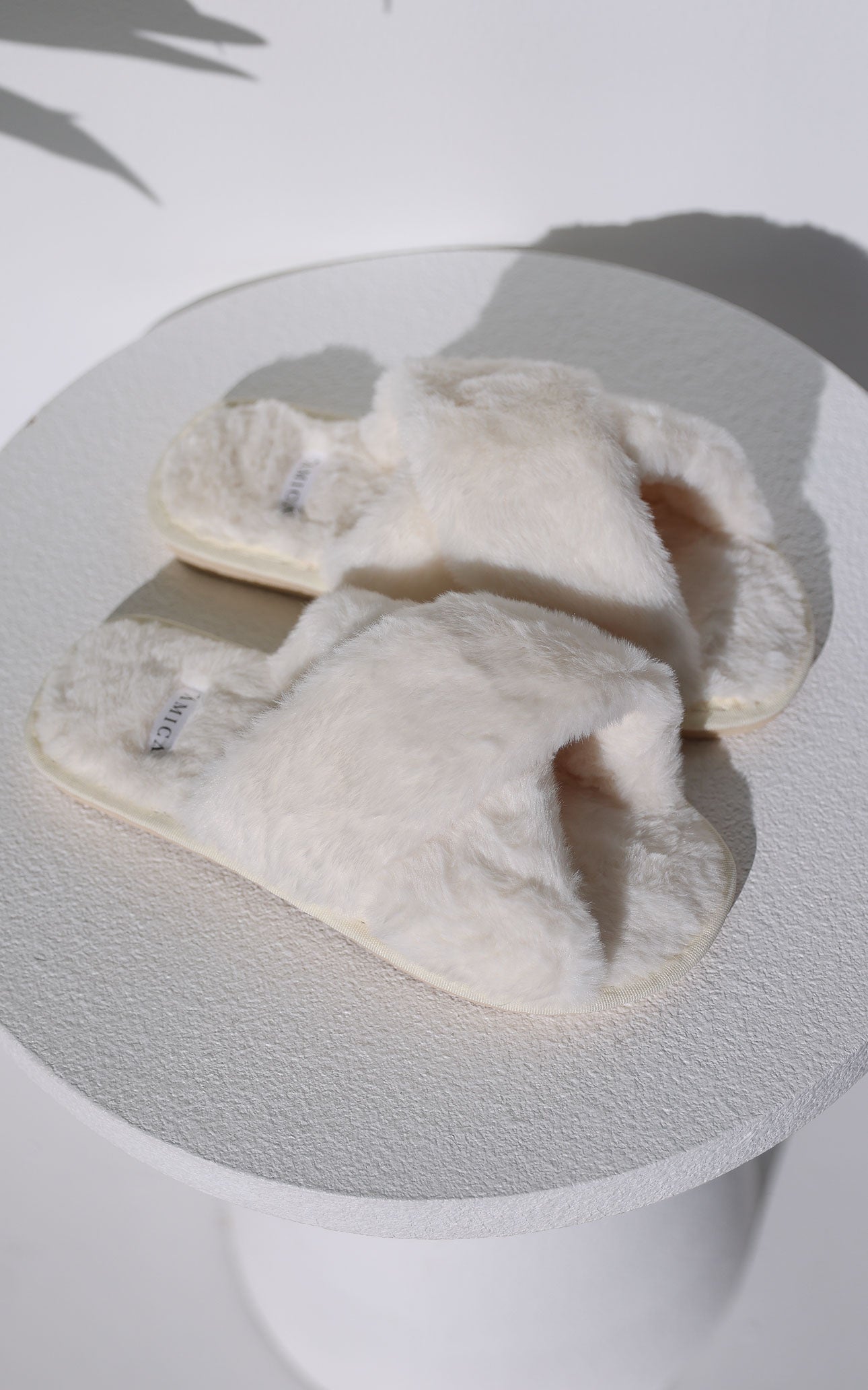 Walk To You Cross Slippers - Cream