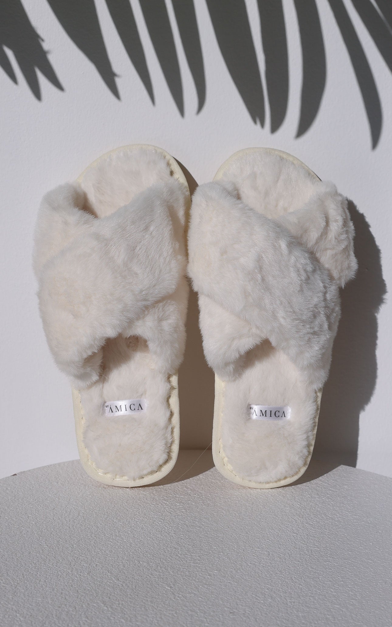Walk To You Cross Slippers - Cream