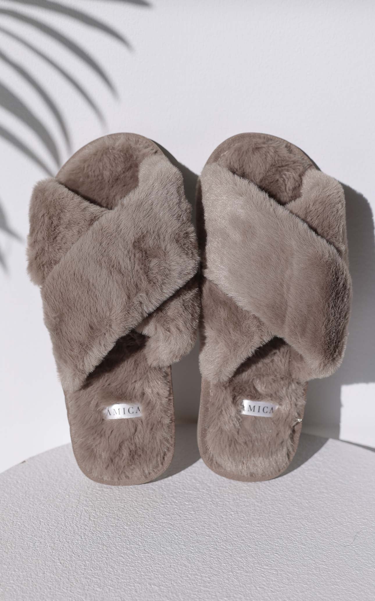 Walk To You Cross Slippers - Grey Taupe
