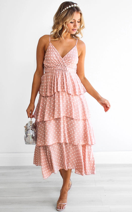 Judi Dress - Pink Polka