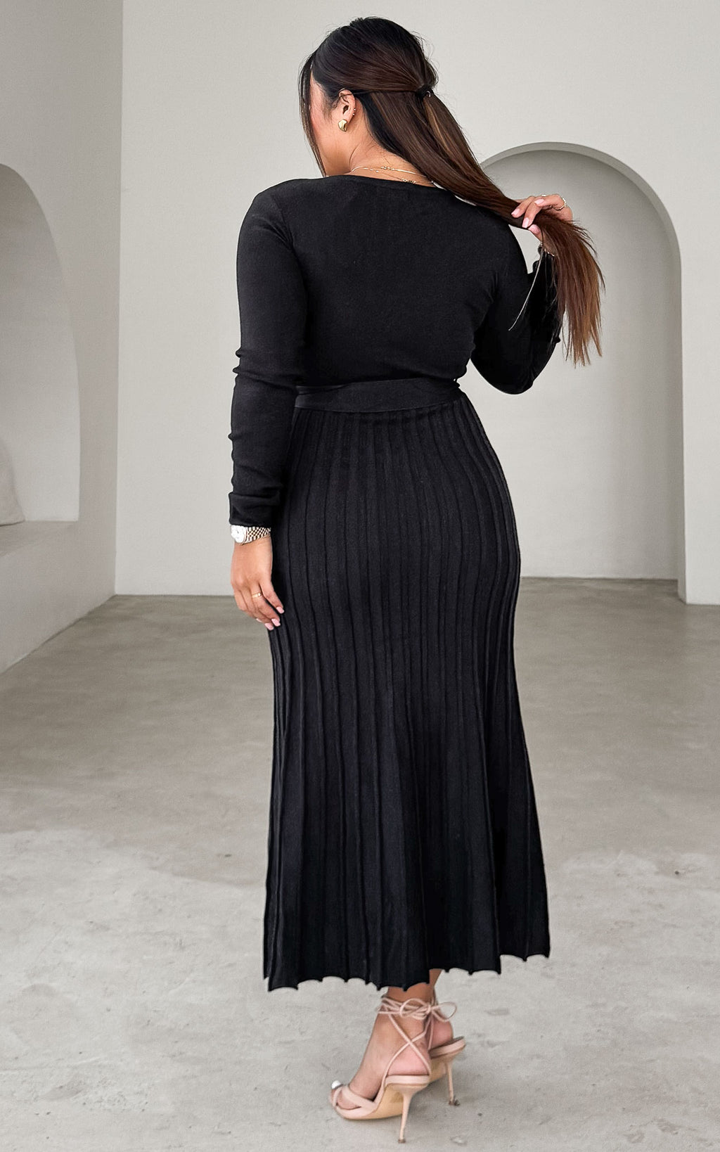 Jules Knit Midi Dress - Black