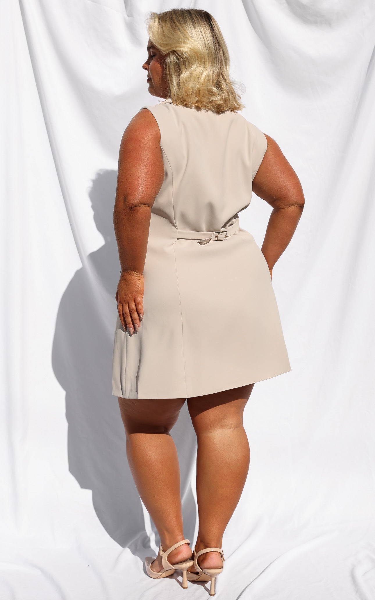 Julius Vest Mini Dress - Beige