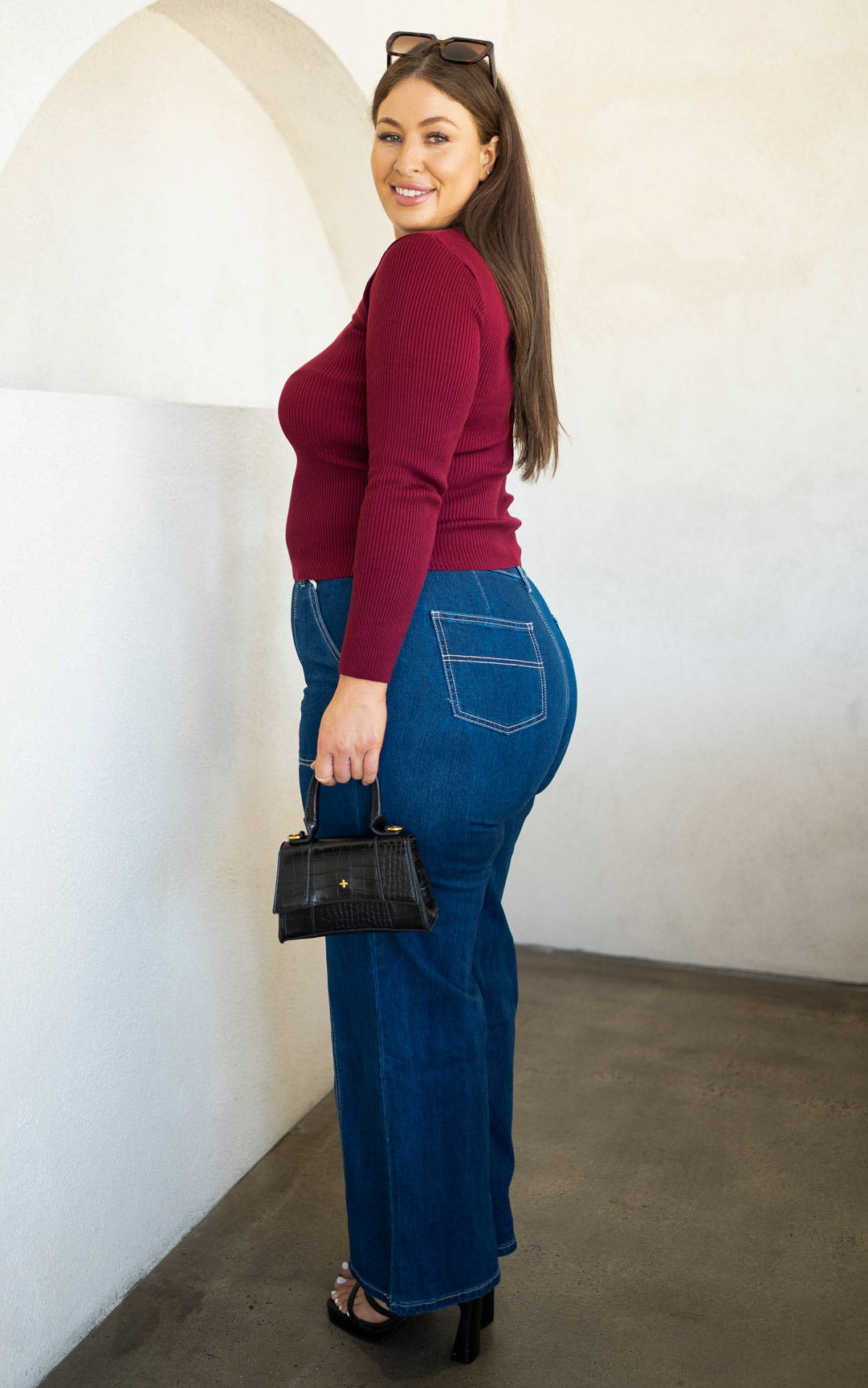 Robbie Wide Leg Jeans - Dark Blue