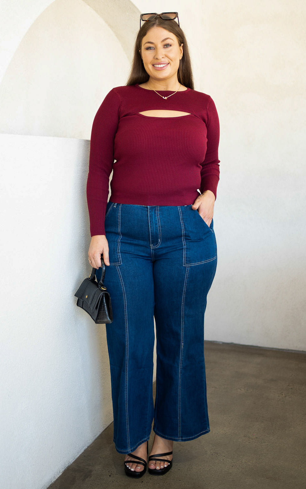 Robbie Wide Leg Jeans - Dark Blue