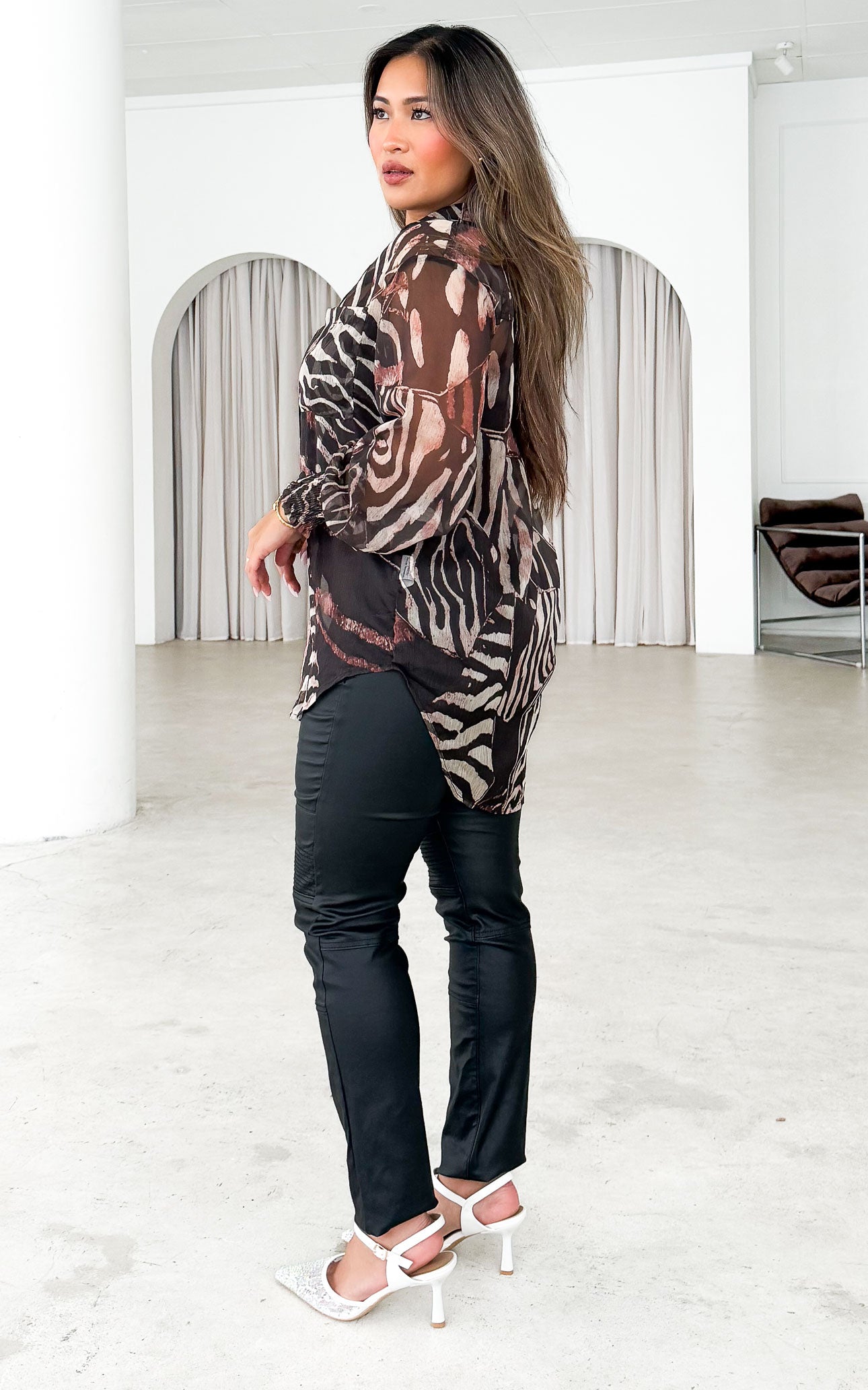 Veronica Shirt Blouse - Animal Abstract Print
