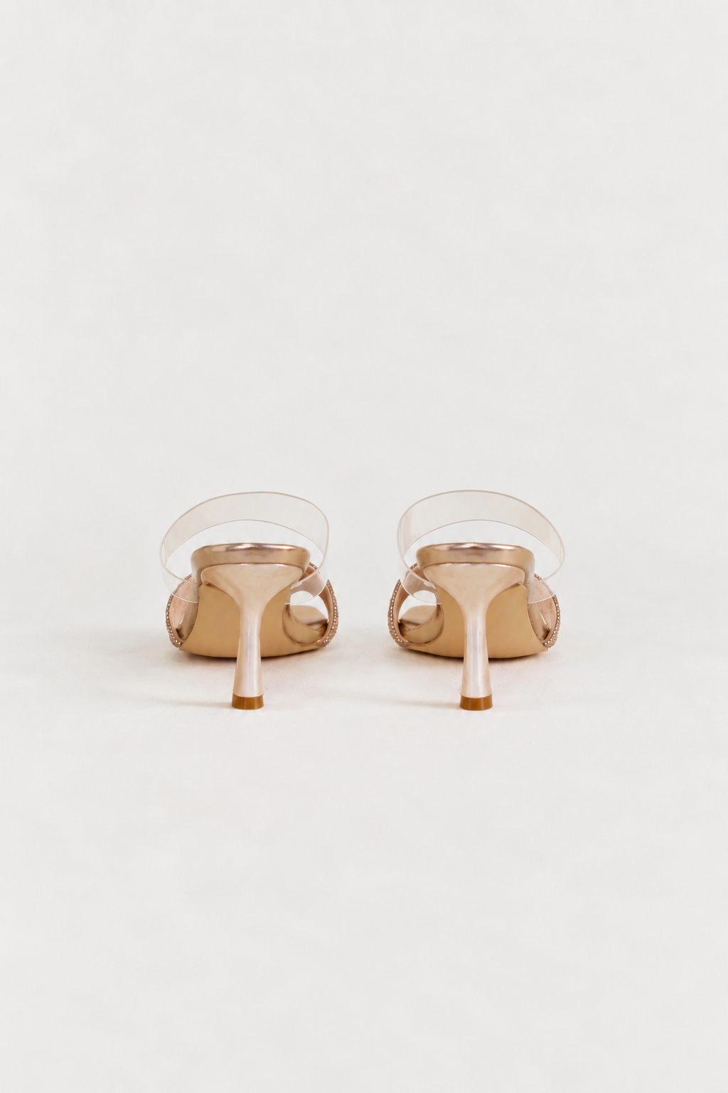 Jette Mule Heels - Rose Gold Rhinestone