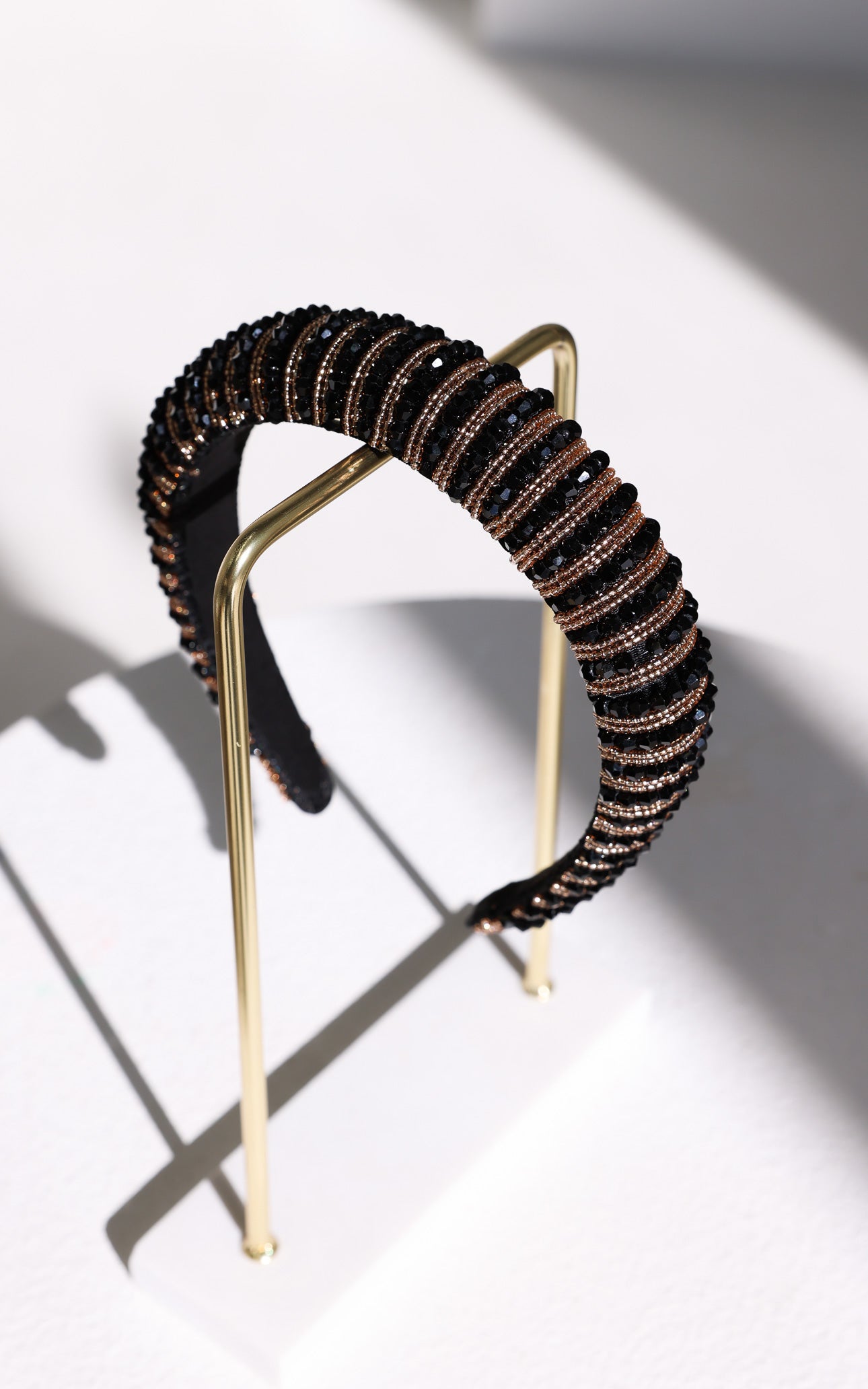 Jovia Headband - Black Gold Stripe