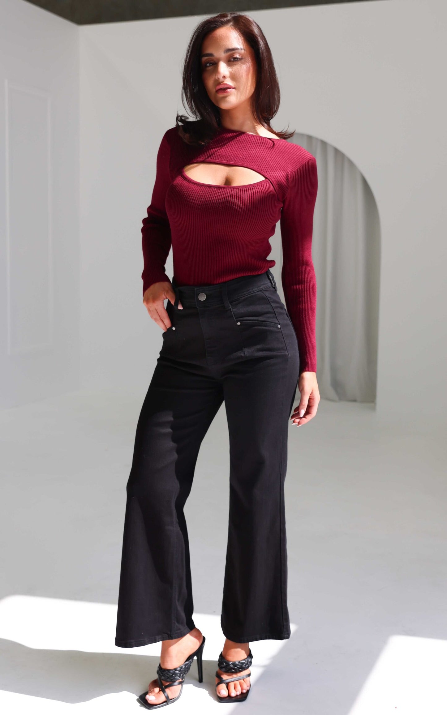 Kalino Wide Leg Jeans - Black