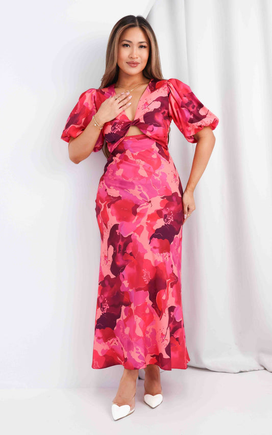 Kamala Maxi Dress - Pink Floral