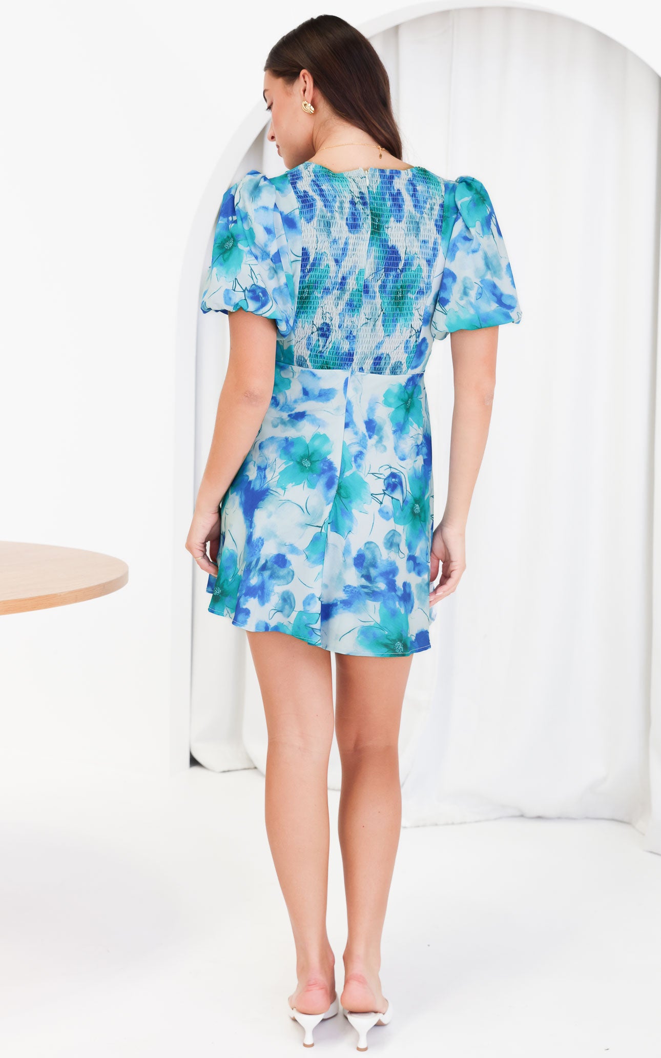 Kamala Mini Dress - Blue Floral